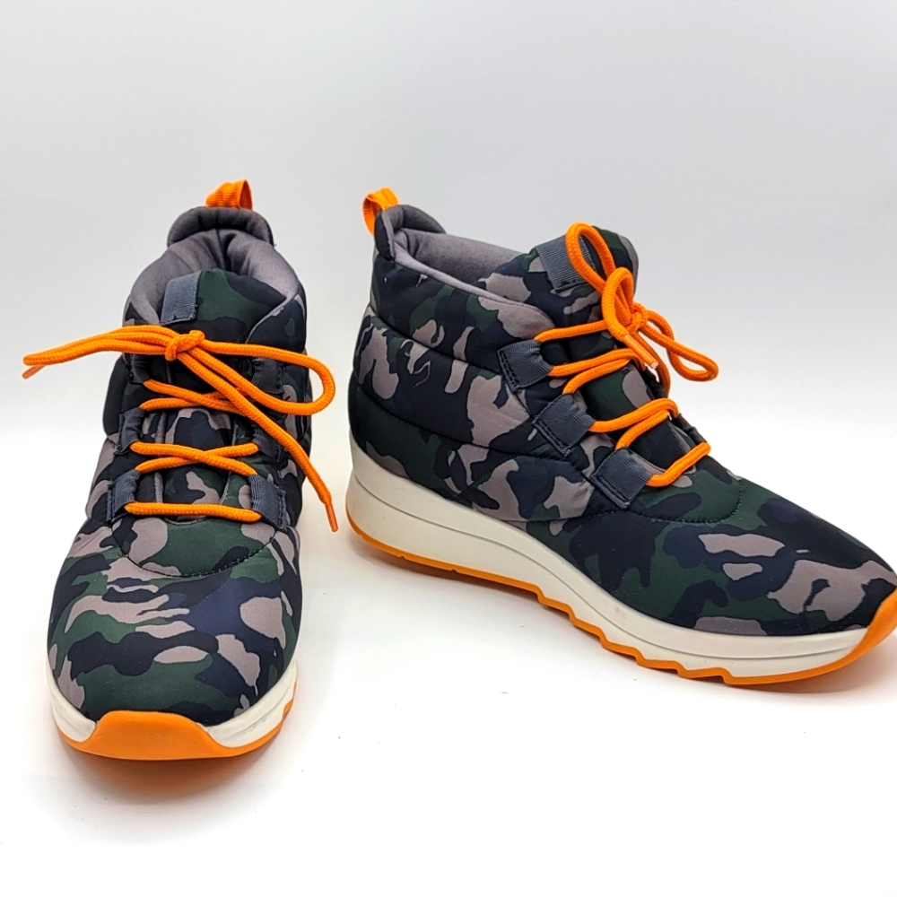 Gianni Bini Camouflage High-Top Sneakers with Orange Accents‎ SIZE 6.5 #1462